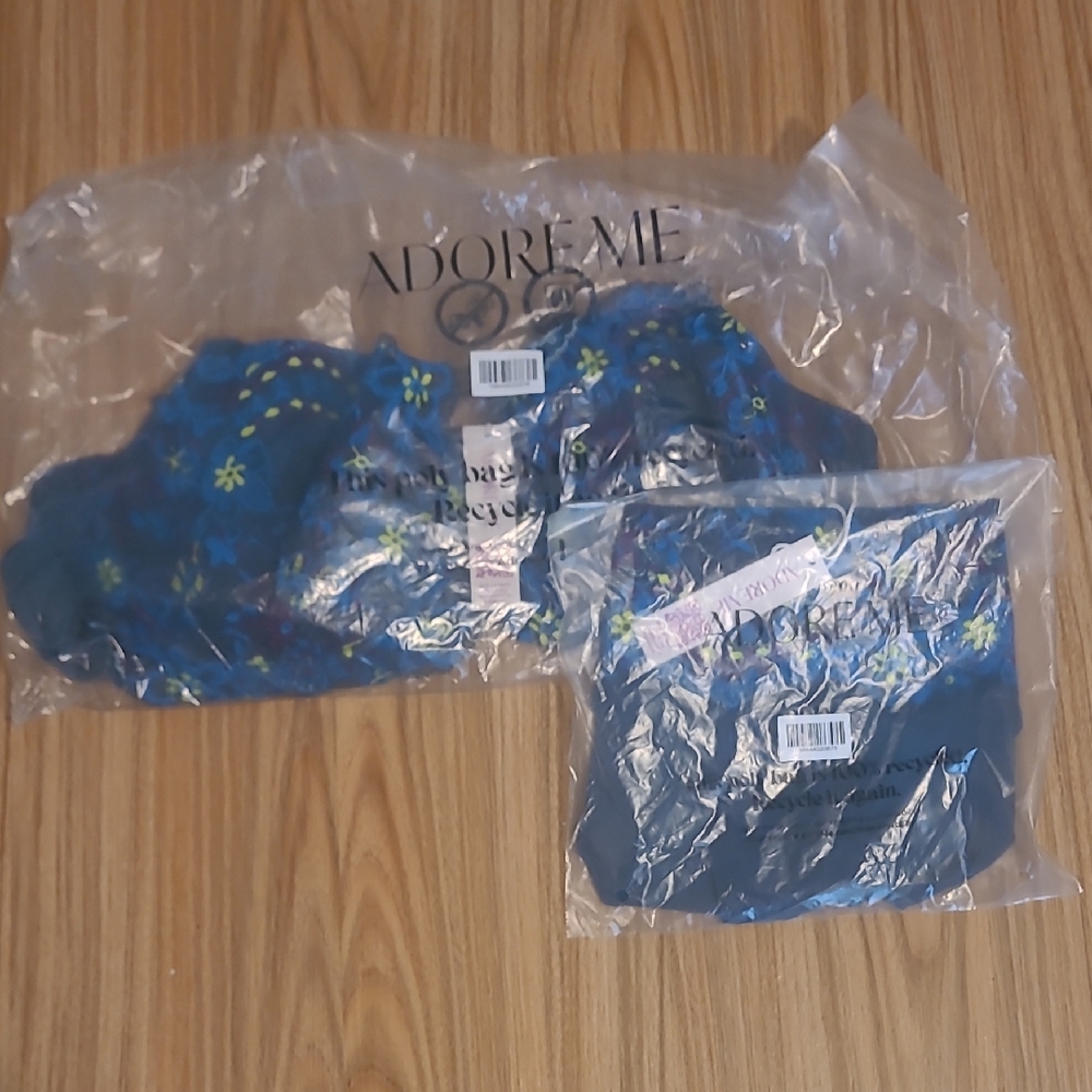 Adore Me Navy and Yellow Floral Set